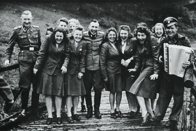 Auschwitz death camp staff having a good time (1944)