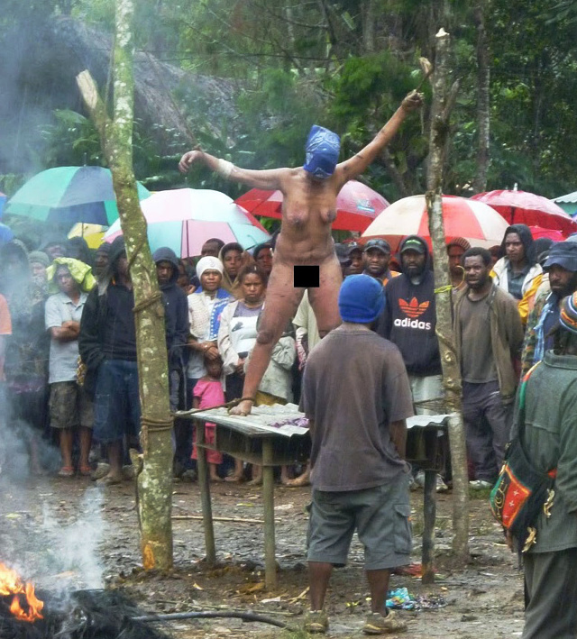 A witch is tortured in Papua New Guinea (2013)